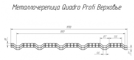 Профиль волновой Grand Line Quadro Profi Drap 0,45